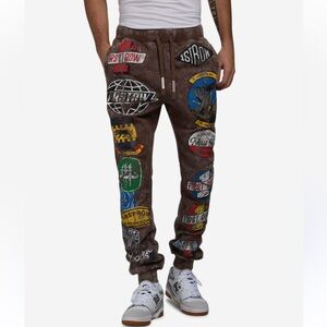 First Row Washed Jogger Sweatpants - 100% Cotton - Size Large